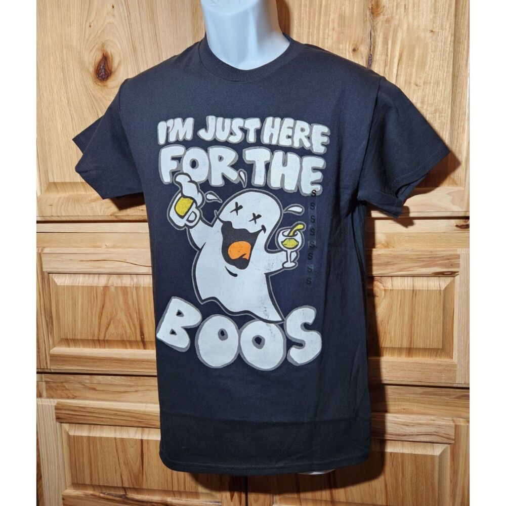 Hybrid Halloween T‑Shirt Men’s Small “I’m Just Here for the Boos” NWT